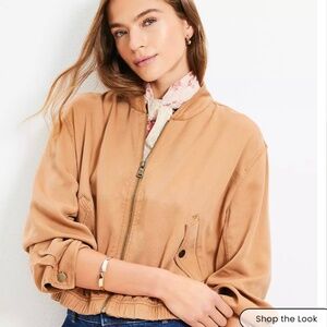 Loft Twill cropped bomber jacket- size XA